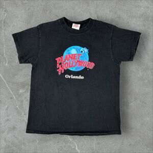Vintage 90's Planet Hollywood Orlando Size Medium Single Stitch Black T-Shirt